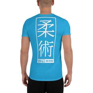 Men's Classic Short Sleeve Jiu-Jitsu Rash Guard - Built for Comfort - Cyan