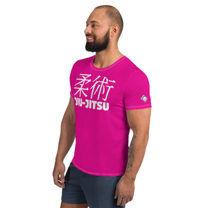 Men's Jiu-Jitsu Rash Guard - Short Sleeve Martial Arts Gear - Hollywood Cerise