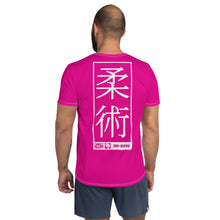 Men's Jiu-Jitsu Training Rash Guard - Short Sleeve Flexible Design - Hollywood Cerise