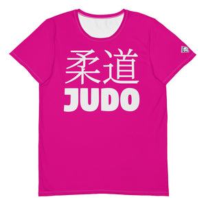 Men's Judo Short Sleeve Rash Guard - Durable and Lightweight - Hollywood Cerise