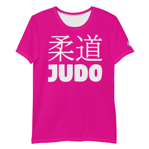 Men's Judo Short Sleeve Rash Guard - Durable and Lightweight - Hollywood Cerise