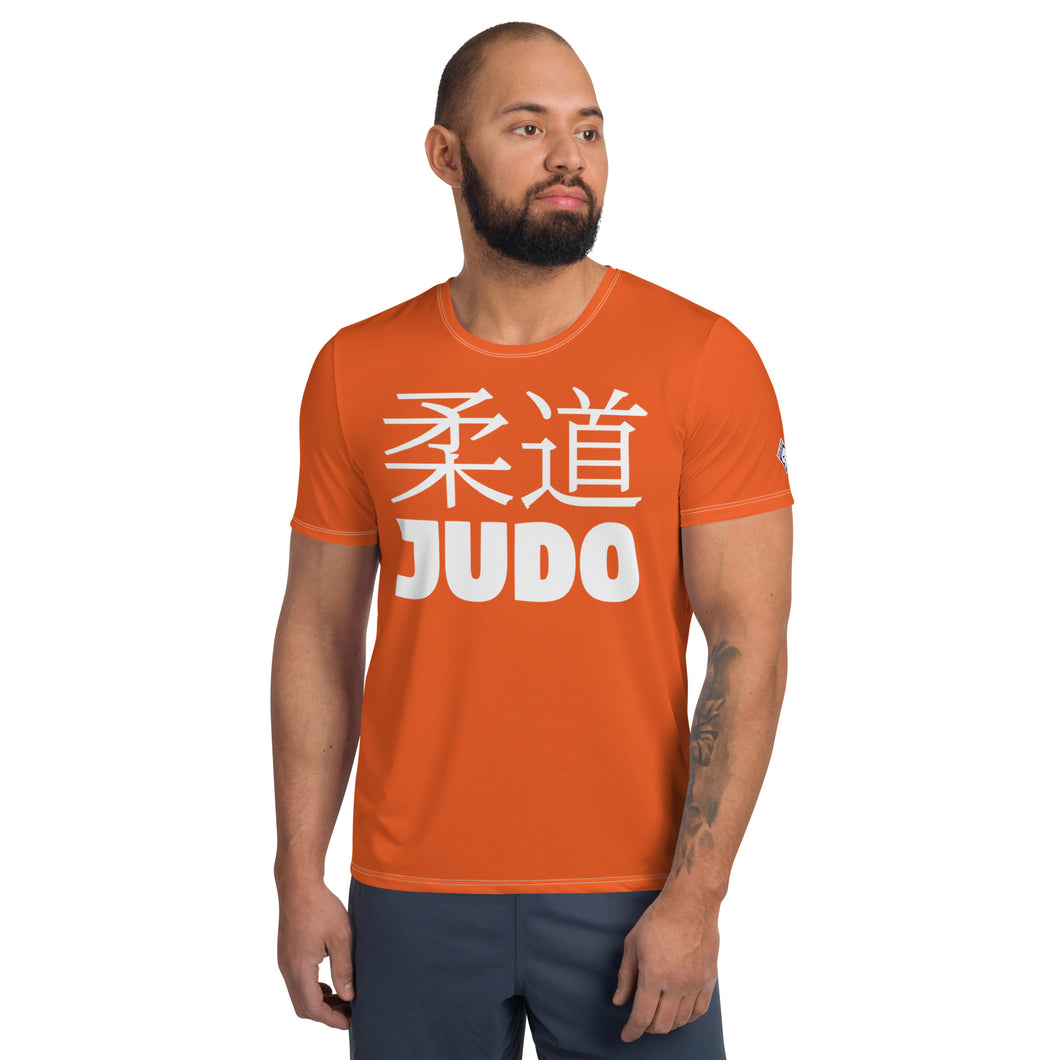 Men's Judo Training Rash Guard - Short Sleeve, Classic Style - Flamingo