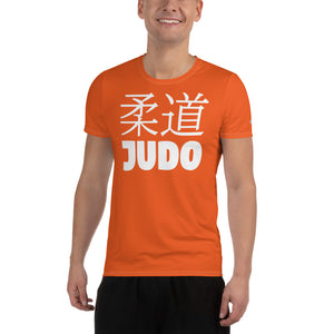 Men's Judo Training Rash Guard - Short Sleeve, Classic Style - Flamingo