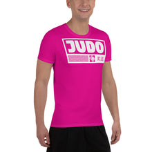 Men's Judo Training Rash Guard - Short Sleeve Performance Wear - Hollywood Cerise