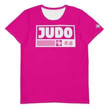 Men's Judo Training Rash Guard - Short Sleeve Performance Wear - Hollywood Cerise