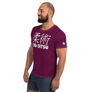 Men's Lightweight Jiu-Jitsu Rash Guard - Short Sleeve Athletic Gear - Tyrian Purple