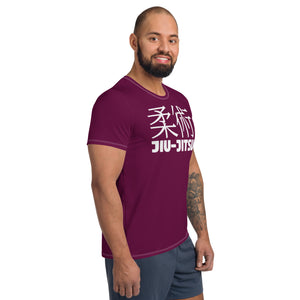 Men's Lightweight Jiu-Jitsu Rash Guard - Short Sleeve Athletic Gear - Tyrian Purple