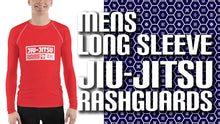 Mens Long Sleeve BJJ Rash Guard - Jiu-Jitsu 002 - Scarlet BJJ Exclusive Jiu-Jitsu Long Sleeve Mens Rash Guard
