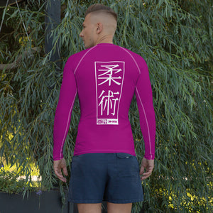 Mens Long Sleeve BJJ Rash Guard - Jiu-Jitsu 003 - Vivid Purple BJJ Exclusive Jiu-Jitsu Long Sleeve Mens Rash Guard