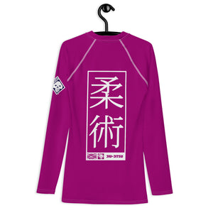 Mens Long Sleeve BJJ Rash Guard - Jiu-Jitsu 003 - Vivid Purple BJJ Exclusive Jiu-Jitsu Long Sleeve Mens Rash Guard