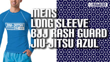 Mens Long Sleeve BJJ Rash Guard - Jiu-Jitsu 005 - Azul