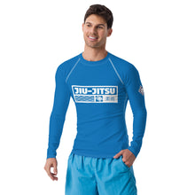 Mens Long Sleeve BJJ Rash Guard - Jiu-Jitsu 005 - Azul BJJ Exclusive Jiu-Jitsu Long Sleeve Mens Rash Guard