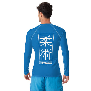 Mens Long Sleeve BJJ Rash Guard - Jiu-Jitsu 005 - Azul BJJ Exclusive Jiu-Jitsu Long Sleeve Mens Rash Guard