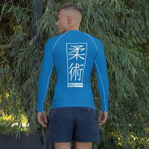 Mens Long Sleeve BJJ Rash Guard - Jiu-Jitsu 005 - Azul BJJ Exclusive Jiu-Jitsu Long Sleeve Mens Rash Guard