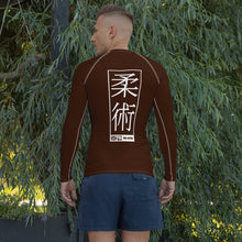 Mens Long Sleeve BJJ Rash Guard - Jiu-Jitsu 007 - Chocolate BJJ Exclusive Jiu-Jitsu Long Sleeve Mens Rash Guard