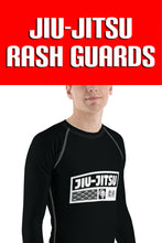 Mens Long Sleeve BJJ Rash Guard - Jiu-Jitsu 008 - Noir