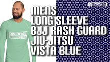 Mens Long Sleeve BJJ Rash Guard - Jiu-Jitsu 009 - Vista Blue