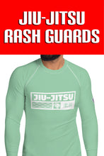 Mens Long Sleeve BJJ Rash Guard - Jiu-Jitsu 009 - Vista Blue