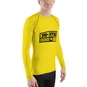 Mens Long Sleeve BJJ Rash Guard - Jiu-Jitsu 013 - Golden Sun BJJ Exclusive Jiu-Jitsu Long Sleeve Mens Rash Guard