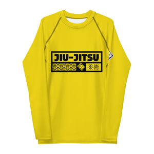 Mens Long Sleeve BJJ Rash Guard - Jiu-Jitsu 013 - Golden Sun BJJ Exclusive Jiu-Jitsu Long Sleeve Mens Rash Guard