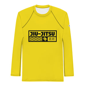 Mens Long Sleeve BJJ Rash Guard - Jiu-Jitsu 013 - Golden Sun BJJ Exclusive Jiu-Jitsu Long Sleeve Mens Rash Guard