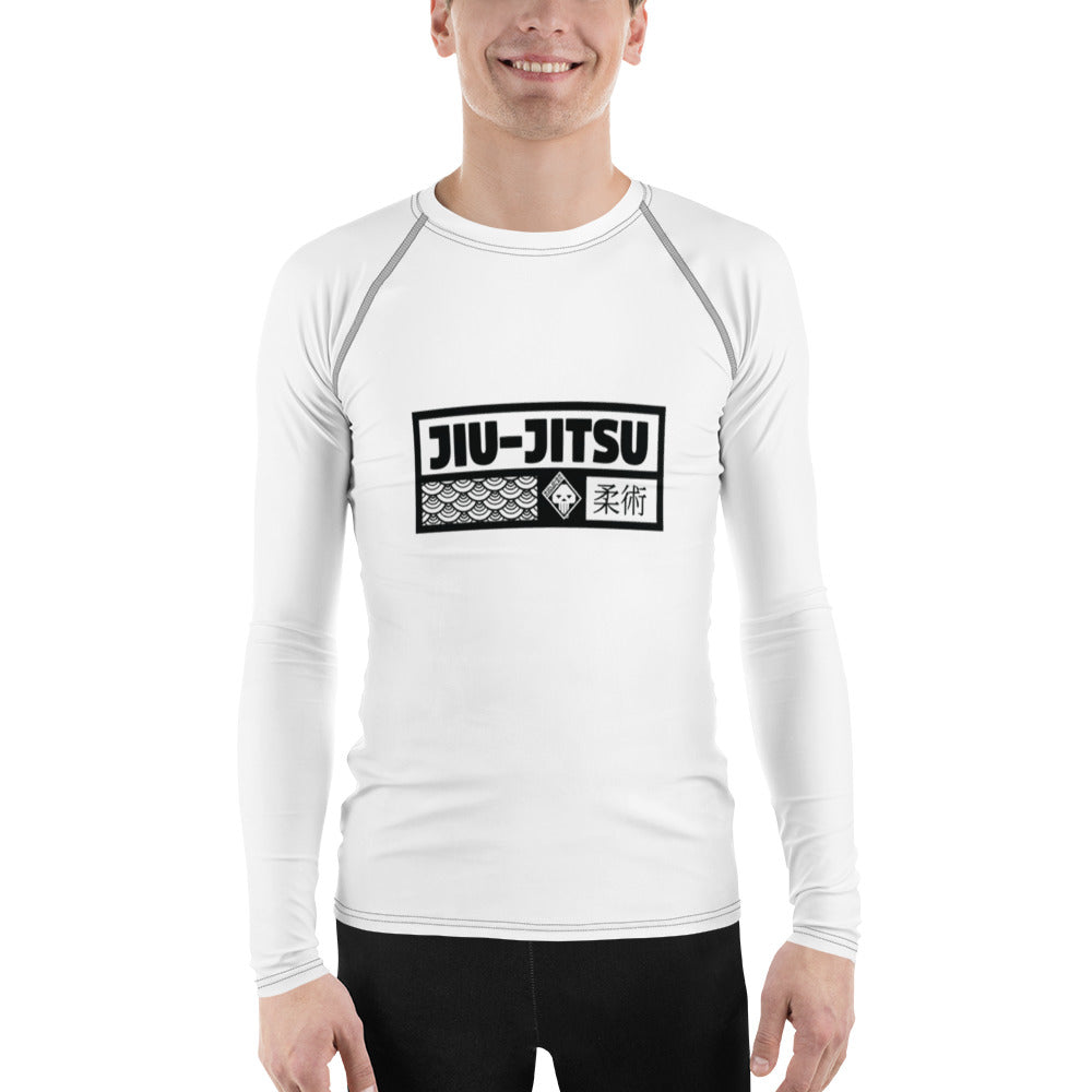 Mens Long Sleeve BJJ Rash Guard - Jiu-Jitsu 014 - Snow BJJ Exclusive Jiu-Jitsu Long Sleeve Mens Rash Guard