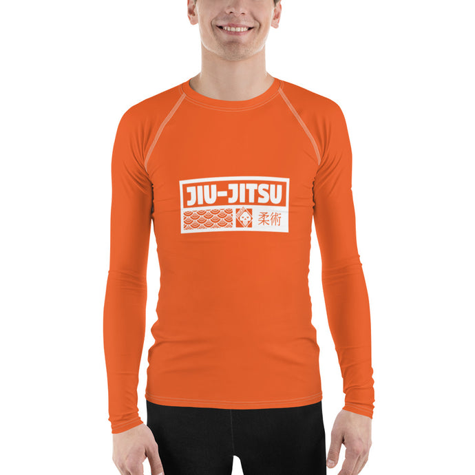 Mens Long Sleeve BJJ Rash Guard - Jiu-Jitsu 015 - Flamingo BJJ Exclusive Jiu-Jitsu Long Sleeve Mens Rash Guard