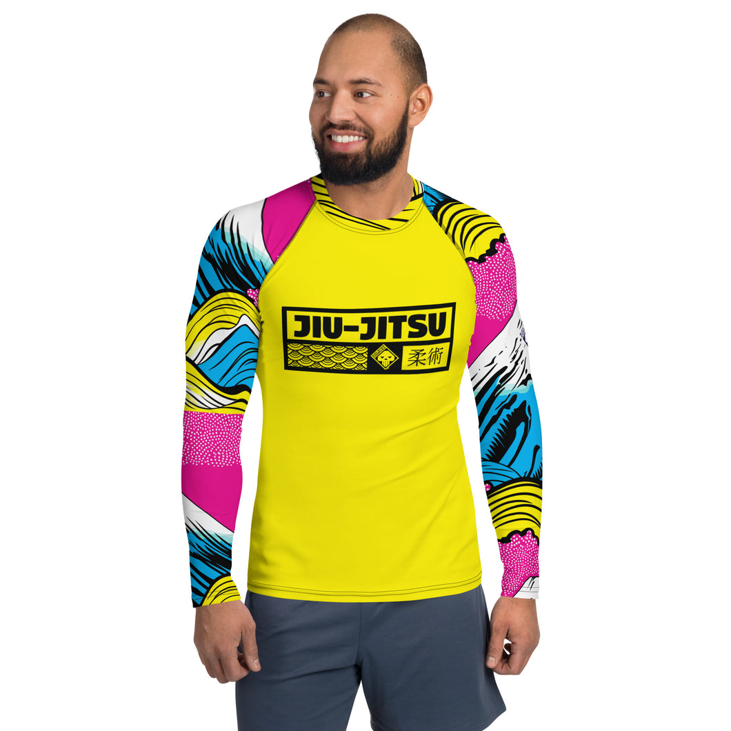 Mens Long Sleeve BJJ Rash Guard - Jiu-Jitsu 016 - Mt Fuji 001 Exclusive Jiu-Jitsu Long Sleeve Mens Mt Fuji No Gi Rash Guard