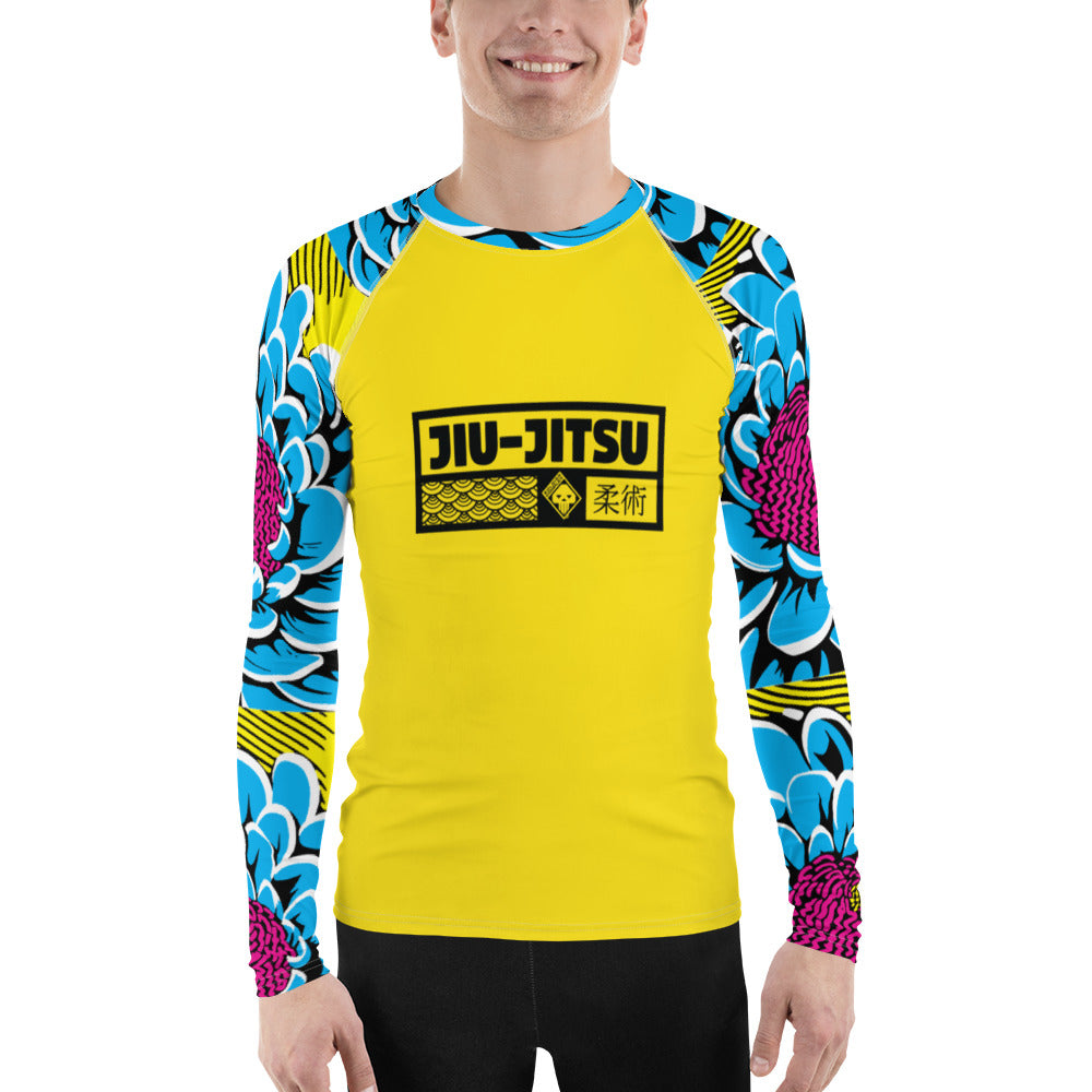 Mens Long Sleeve BJJ Rash Guard - Jiu-Jitsu 018 - Dahlia 002