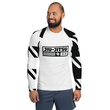 Mens Long Sleeve BJJ Rash Guard - Jiu-Jitsu 023 - Houndstooth 001 Blanc Exclusive Houndstooth Long Sleeve Mens Rash Guard