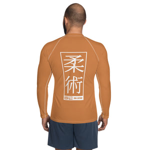 Mens Long Sleeve BJJ Rash Guard - Jiu-Jitsu 027 - Raw Sienna Exclusive Jiu-Jitsu Leggings Mens