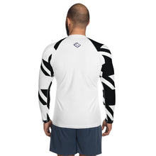 Men's Long Sleeve Classic Jiu-Jitsu Rash Guard - Houndstooth 001 Blanc