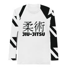 Men's Long Sleeve Classic Jiu-Jitsu Rash Guard - Houndstooth 001 Blanc