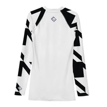 Men's Long Sleeve Classic Jiu-Jitsu Rash Guard - Houndstooth 001 Blanc