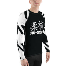 Men's Long Sleeve Classic Jiu-Jitsu Rash Guard - Houndstooth 001 Noir