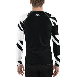 Men's Long Sleeve Classic Jiu-Jitsu Rash Guard - Houndstooth 001 Noir