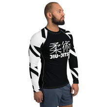 Men's Long Sleeve Classic Jiu-Jitsu Rash Guard - Houndstooth 001 Noir