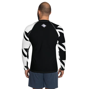 Men's Long Sleeve Classic Jiu-Jitsu Rash Guard - Houndstooth 001 Noir