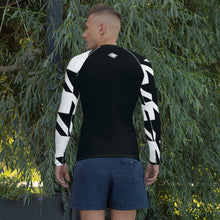 Men's Long Sleeve Classic Jiu-Jitsu Rash Guard - Houndstooth 001 Noir