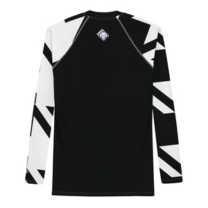 Men's Long Sleeve Classic Jiu-Jitsu Rash Guard - Houndstooth 001 Noir