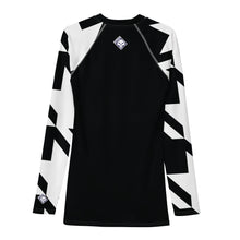 Men's Long Sleeve Classic Jiu-Jitsu Rash Guard - Houndstooth 001 Noir