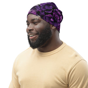 Men's Mile After Mile - Purple Flowers 001 Beanie Beanie Exclusive Hats Mens Running