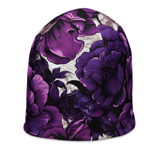 Men's Mile After Mile - Purple Flowers 001 Beanie Beanie Exclusive Hats Mens Running