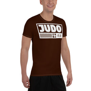 Men's Rash Guard for Judo - Short Sleeve Durable Comfort - Chocolate