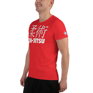 Men's Short Sleeve Classic Jiu-Jitsu Rash Guard - Durable Training Wear - Scarlet