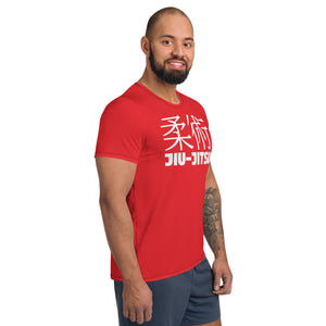 Men's Short Sleeve Classic Jiu-Jitsu Rash Guard - Durable Training Wear - Scarlet