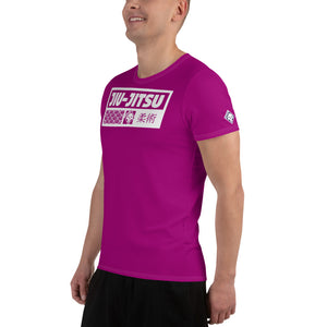 Men's Short Sleeve Jiu-Jitsu Rash Guard - Breathable and Functional - Vivid Purple