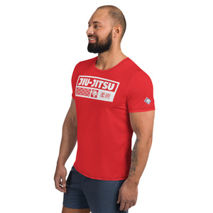 Men's Short Sleeve Jiu-Jitsu Rash Guard - Premium Athletic Gear - Scarlet