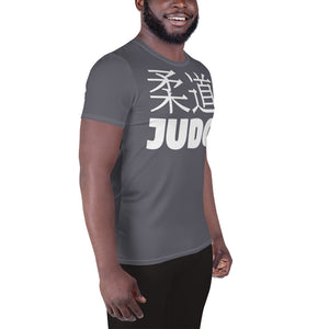 Men's Short Sleeve Judo Rash Guard - Designed for Active Training - Charcoal