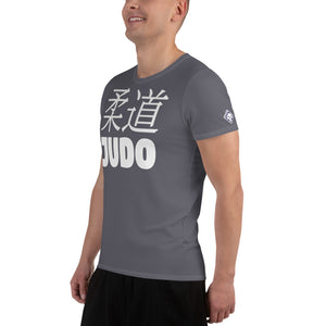 Men's Short Sleeve Judo Rash Guard - Designed for Active Training - Charcoal